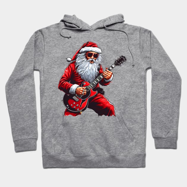 Guitar Santa Hoodie by MZeeDesigns